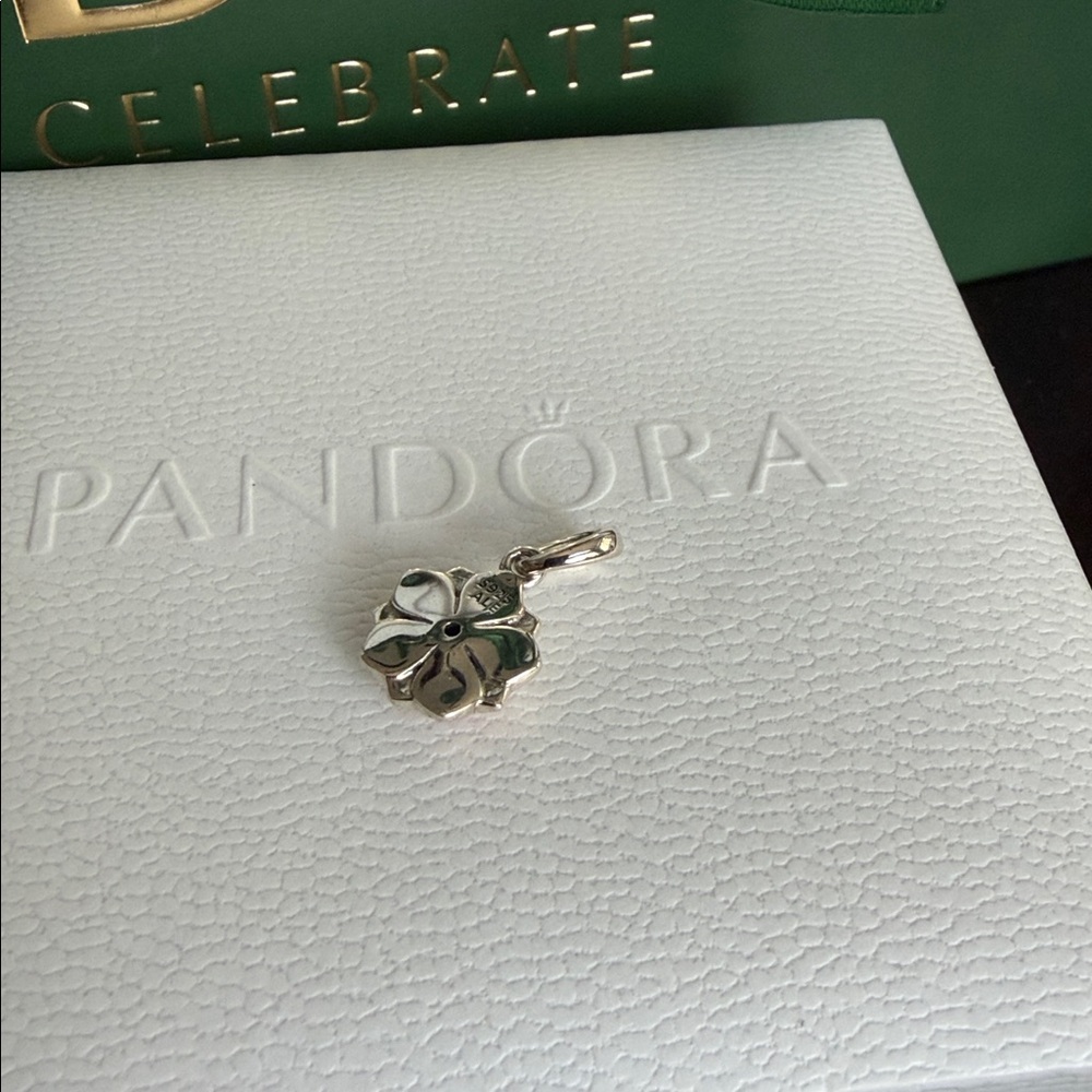 Pandora Silver and Pink Enamel Floral Charm - Picture 3 of 3